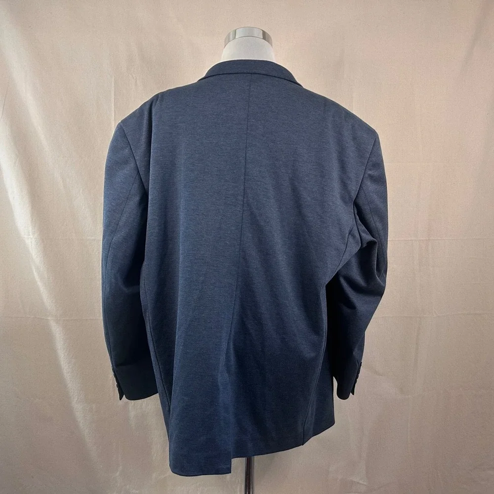 SYNRGY 3XL 54 56 Sport Coat Poly Rayon Blend Blue Two Button  Vented Formal